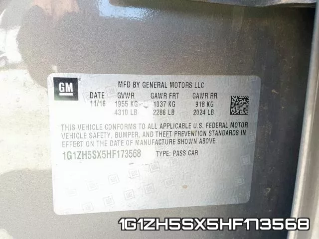 1G1ZH5SX5HF173568 фото 2