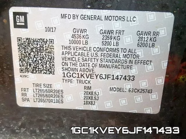 1GC1KVEY6JF147433 фото 2