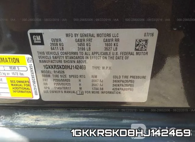 1GKKRSKD8HJ142469 фото 10