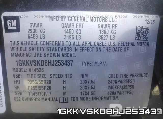 1GKKVSKD8HJ253437 фото 10