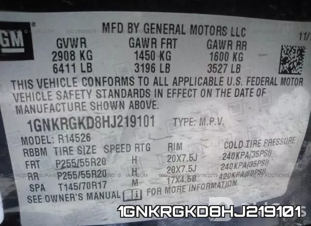 1GNKRGKD8HJ219101 фото 10