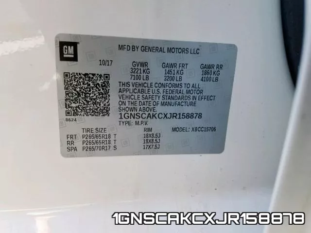 1GNSCAKCXJR158878 фото 2