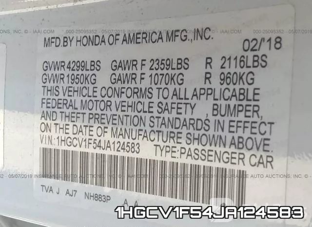 1HGCV1F54JA124583 фото 10