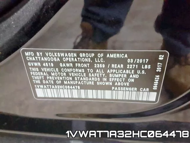 1VWAT7A32HC064478 фото 2