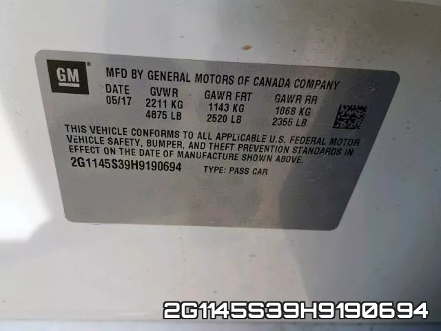 2G1145S39H9190694 фото 2