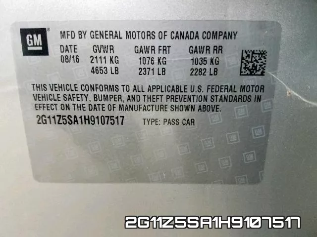 2G11Z5SA1H9107517 фото 2