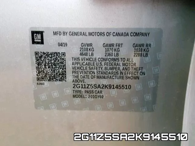 2G11Z5SA2K9145510 фото 2