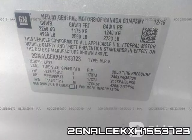 2GNALCEKXH1553723 фото 10