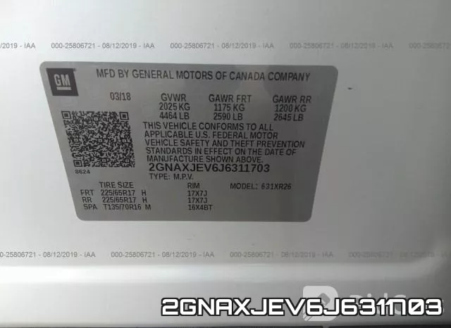 2GNAXJEV6J6311703 фото 10