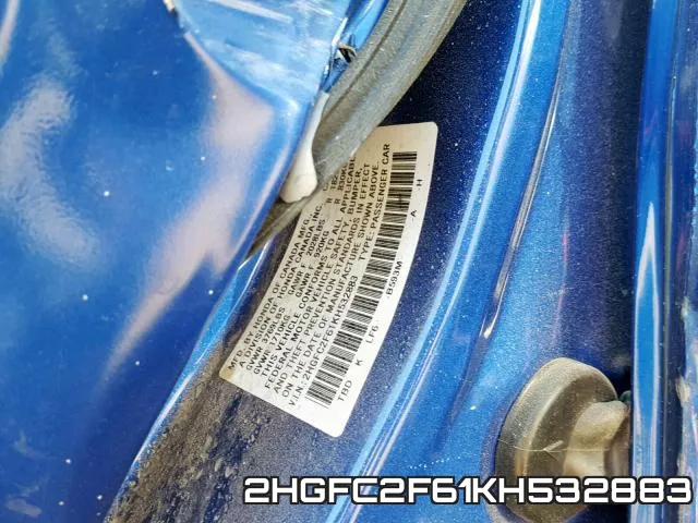 2HGFC2F61KH532883 фото 2
