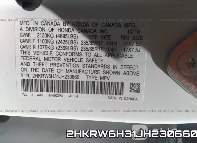 2HKRW6H31JH230660 фото 10