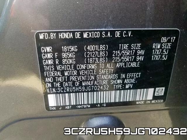 3CZRU5H59JG702432 фото 2
