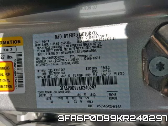 3FA6P0D99KR240297 фото 2