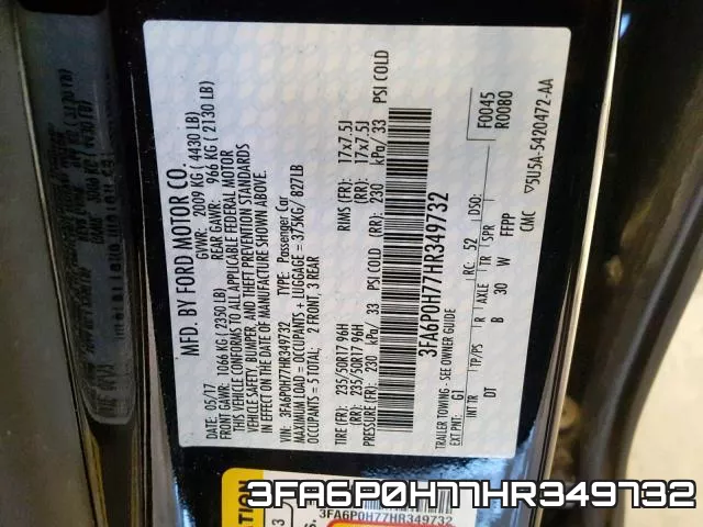 3FA6P0H77HR349732 фото 2