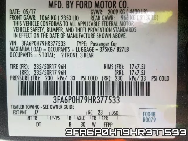 3FA6P0H79HR377533 фото 2