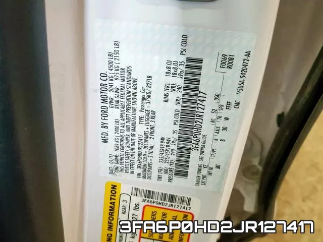 3FA6P0HD2JR127417 фото 2