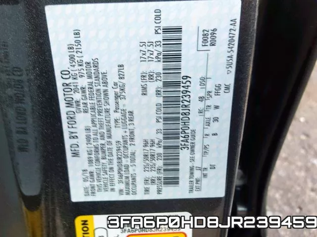 3FA6P0HD8JR239459 фото 2