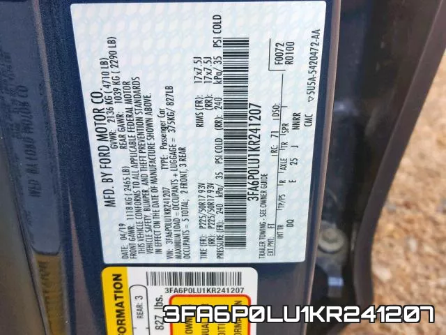3FA6P0LU1KR241207 фото 2