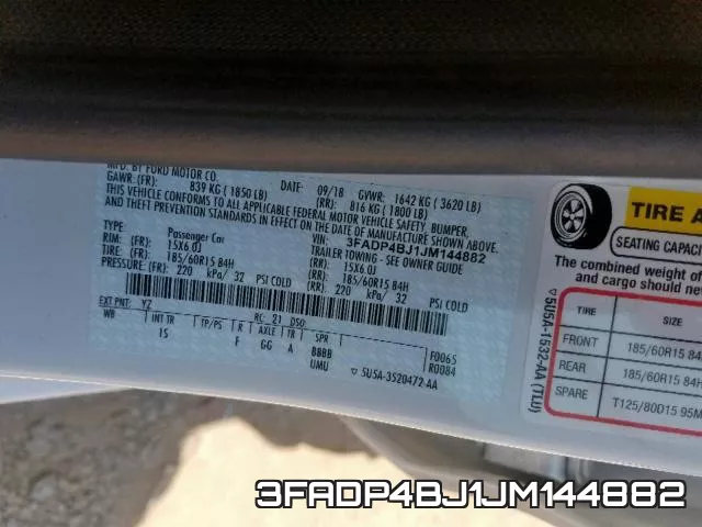 3FADP4BJ1JM144882 фото 2