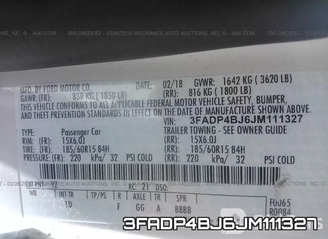 3FADP4BJ6JM111327 фото 10