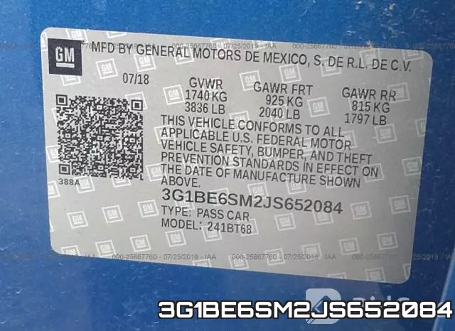 3G1BE6SM2JS652084 фото 10