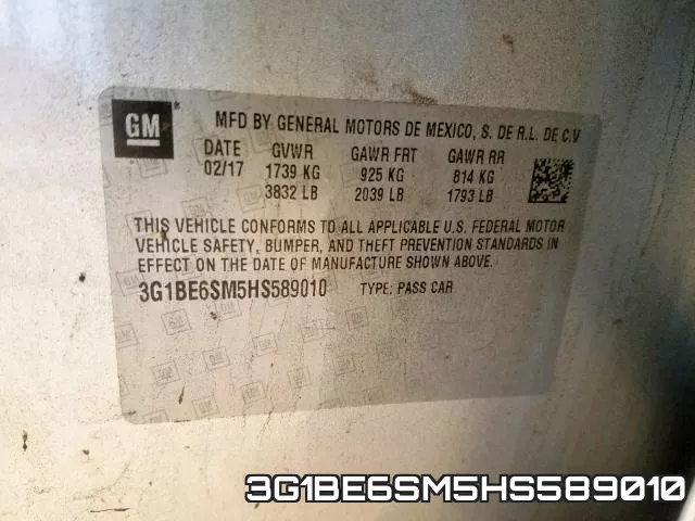 3G1BE6SM5HS589010 фото 2