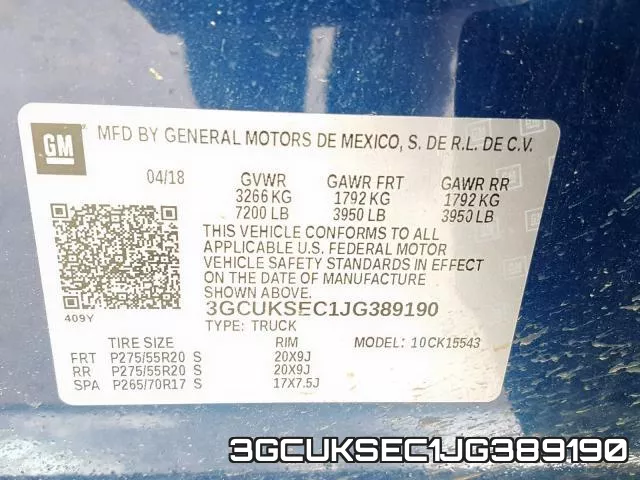 3GCUKSEC1JG389190 фото 2