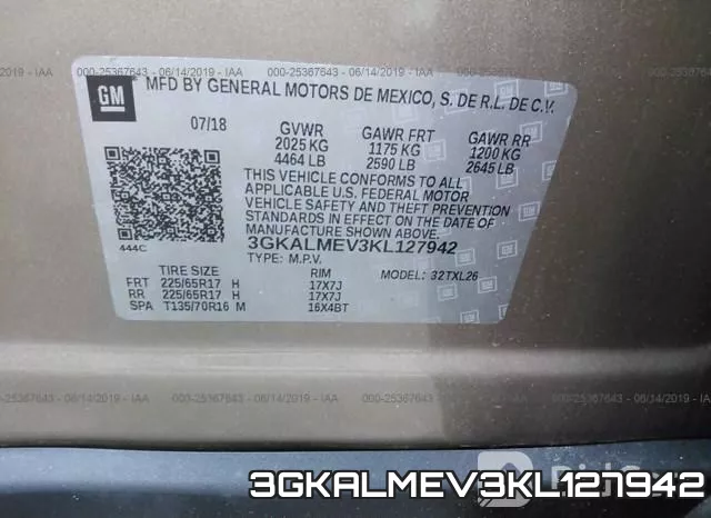 3GKALMEV3KL127942 фото 10