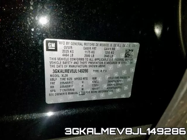 3GKALMEV8JL149286 фото 2