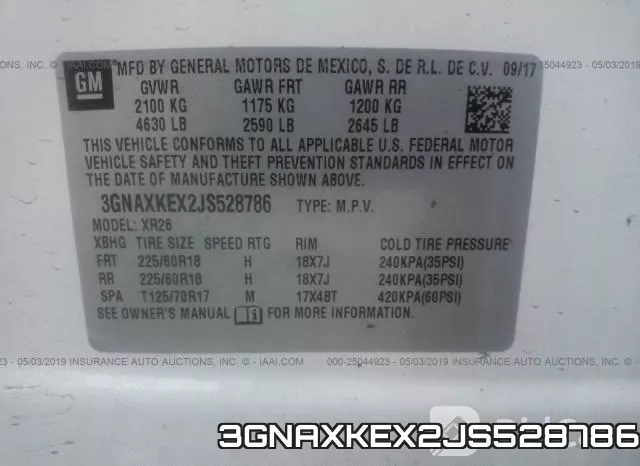 3GNAXKEX2JS528786 фото 10