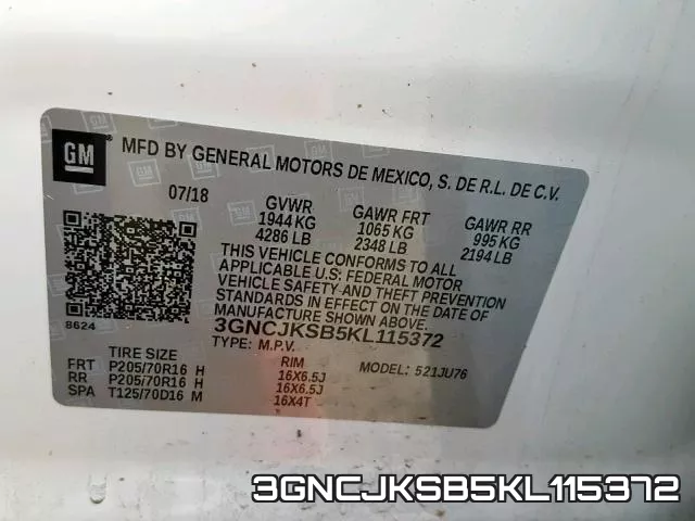 3GNCJKSB5KL115372 фото 2