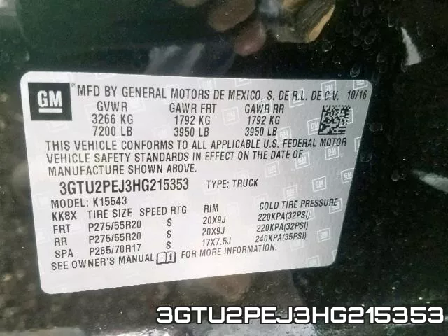 3GTU2PEJ3HG215353 фото 2