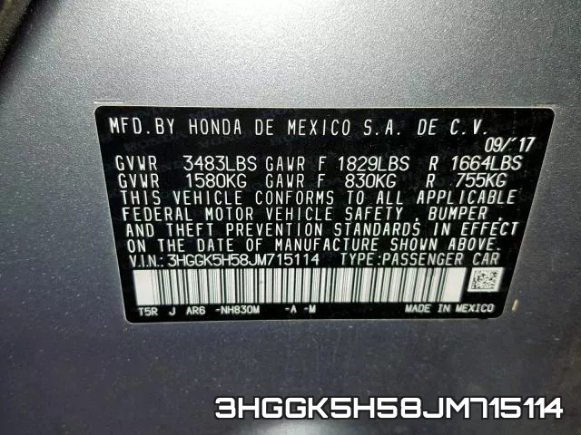 3HGGK5H58JM715114 фото 2