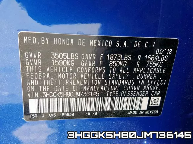 3HGGK5H80JM736145 фото 2