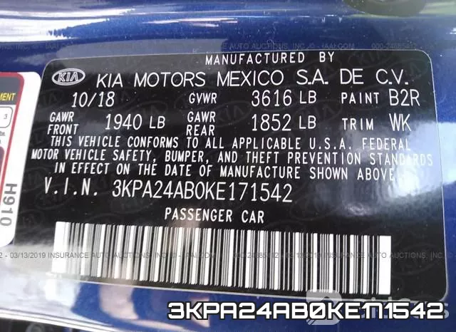 3KPA24AB0KE171542 фото 10