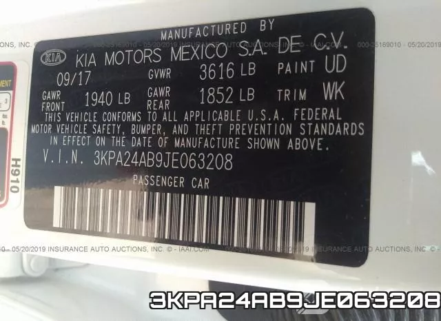 3KPA24AB9JE063208 фото 10