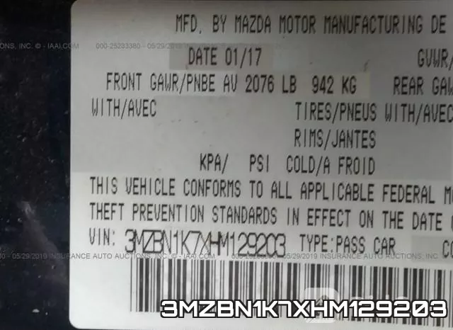 3MZBN1K7XHM129203 фото 10