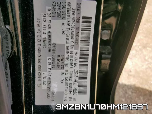 3MZBN1U70HM121897 фото 2