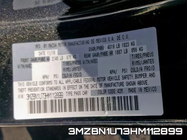 3MZBN1U73HM112899 фото 2
