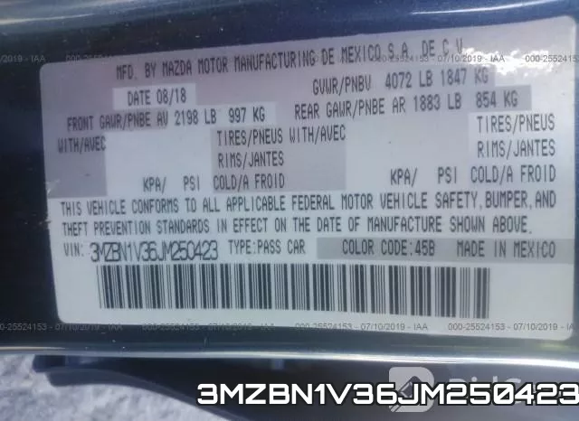 3MZBN1V36JM250423 фото 10