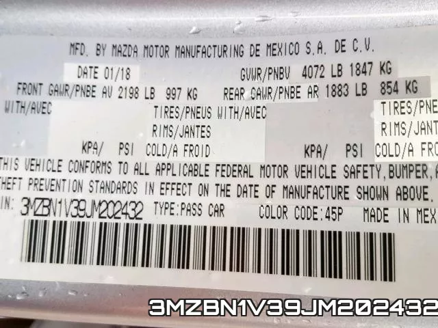3MZBN1V39JM202432 фото 2