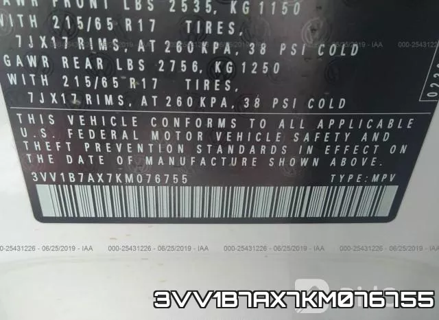 3VV1B7AX7KM076755 фото 10