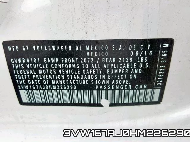 3VW167AJ0HM226290 фото 2