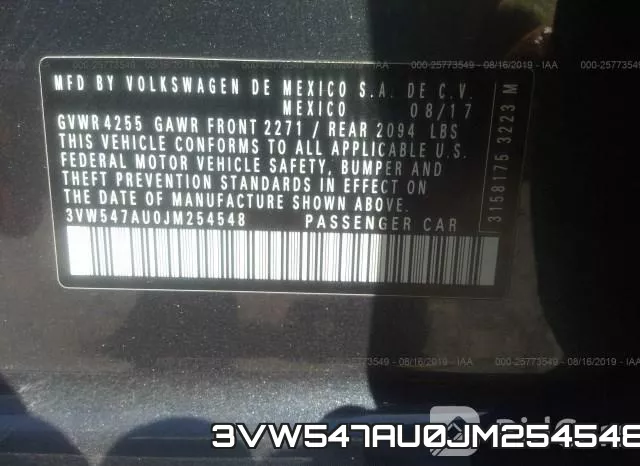 3VW547AU0JM254548 фото 10