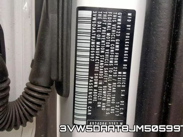 3VW5DAAT8JM505997 фото 2