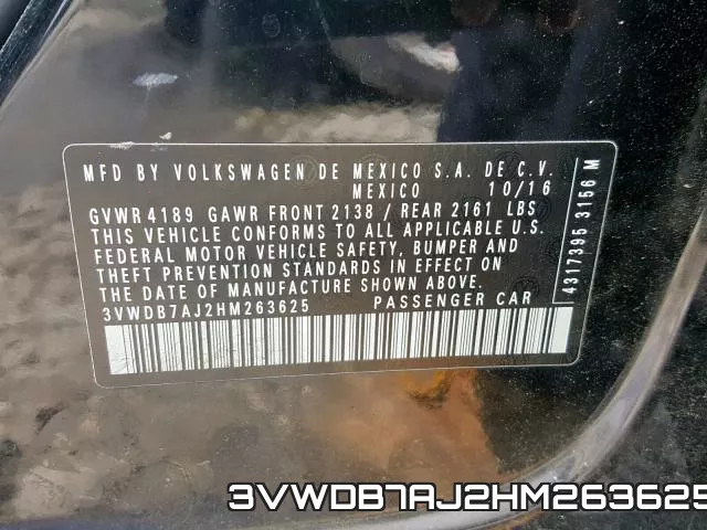 3VWDB7AJ2HM263625 фото 2