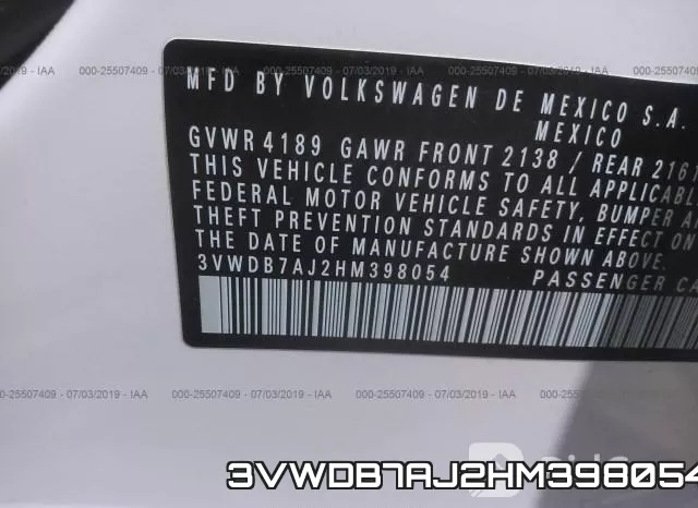 3VWDB7AJ2HM398054 фото 10
