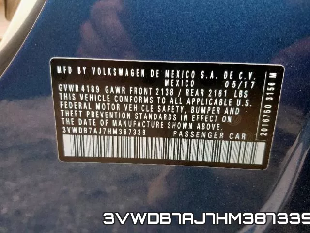 3VWDB7AJ7HM387339 фото 2