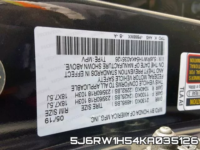 5J6RW1H54KA035126 фото 2