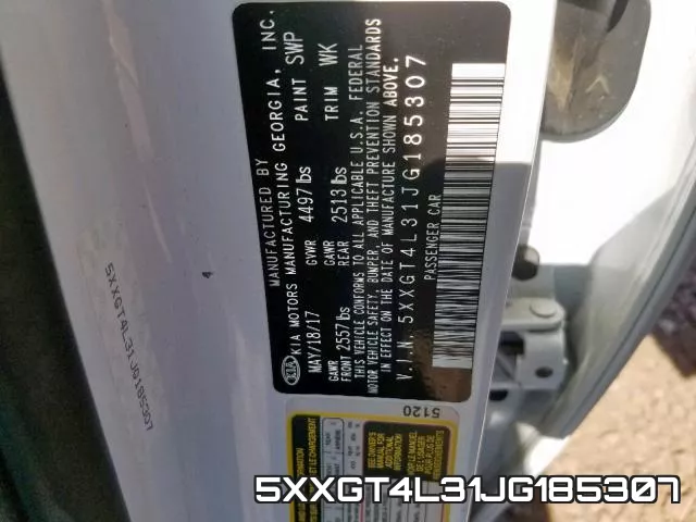 5XXGT4L31JG185307 фото 2